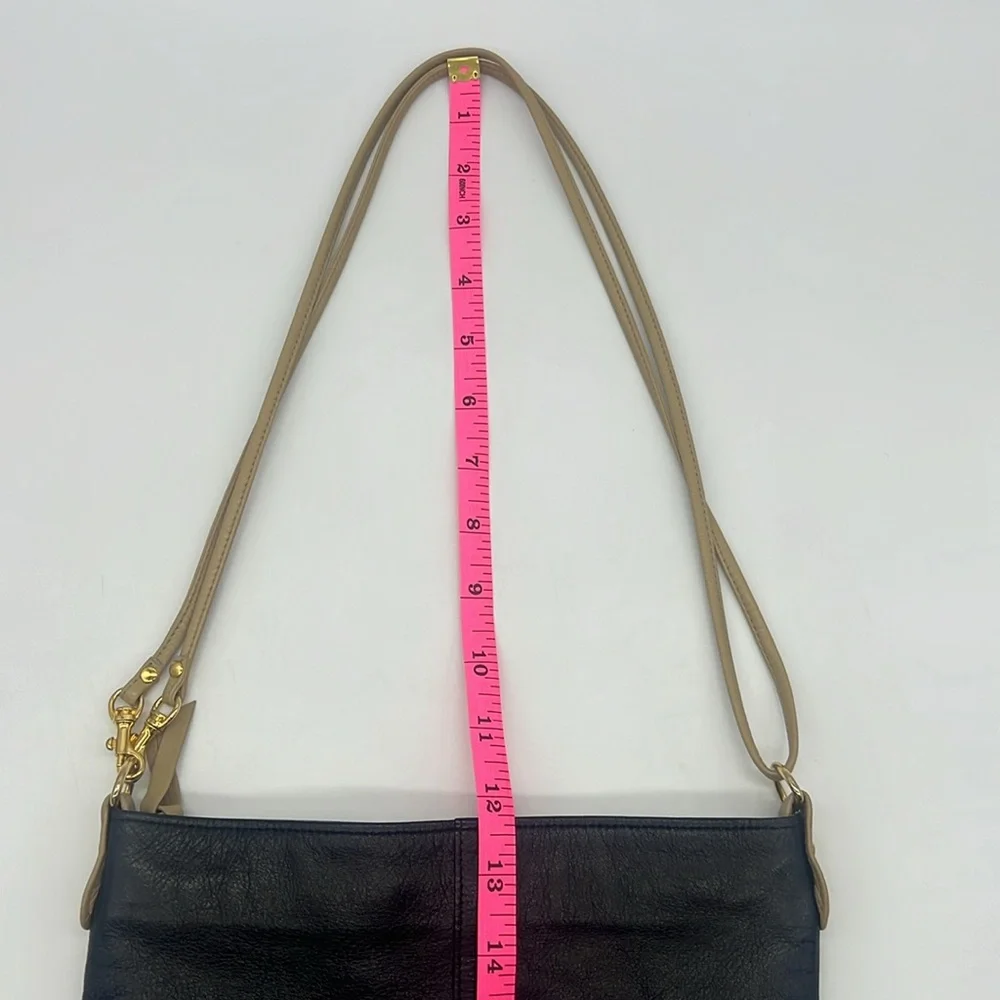 Kitamura Vintage Black/Tan/Gold Leather Crossbody